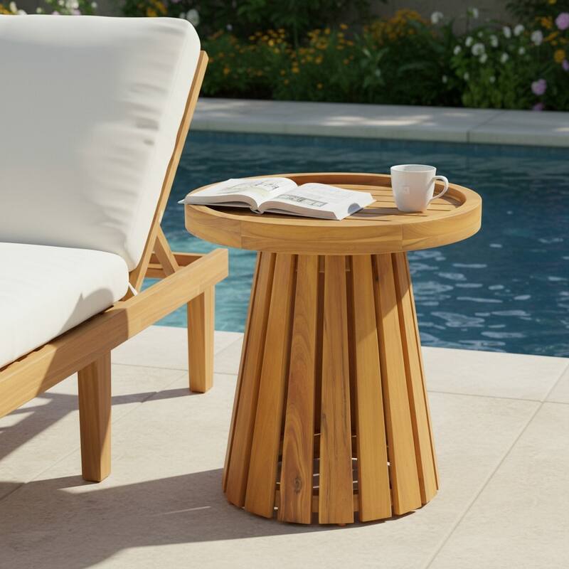 Christopher Knight Home Zephyron Acacia Wood Side Table with Natural Grain
