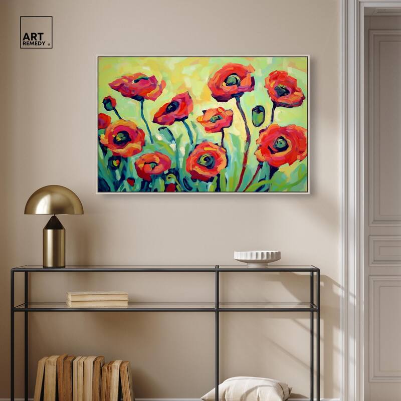 Red Poppy Field I Canvas by Art Remedy