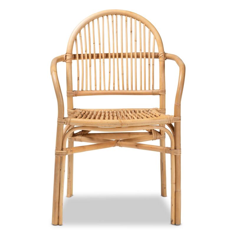 Tugera Modern Bohemian Natural Brown Rattan Dining Chair