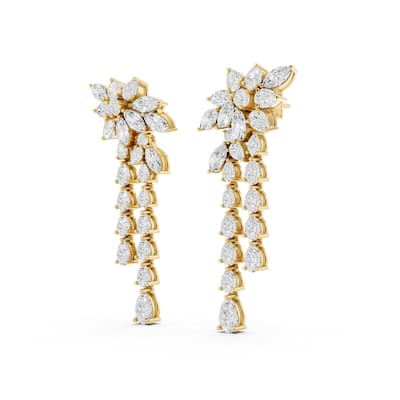 Auriya 14k Gold 4 1/4ctw Lab Grown Diamond Dangle Earrings (E-F VS)
