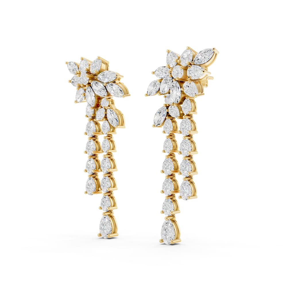 Auriya 14k Gold 4 1/4ctw Lab Grown Diamond Dangle Earrings (E-F VS)