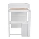 preview thumbnail 13 of 16, Wood Twin Loft Bed with Wardrobes and 2-Drawer Desk with Cabinet, White