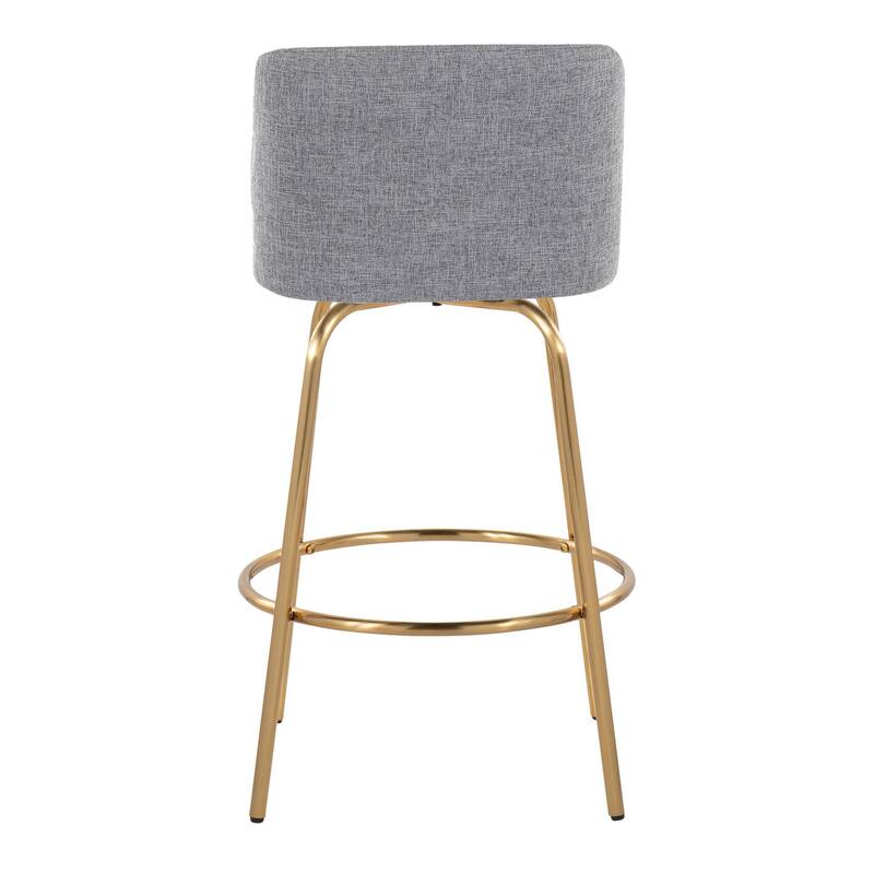 Silver Orchid Vallberga 26" Counter Stool with Gold Metal Base (Set of 2)