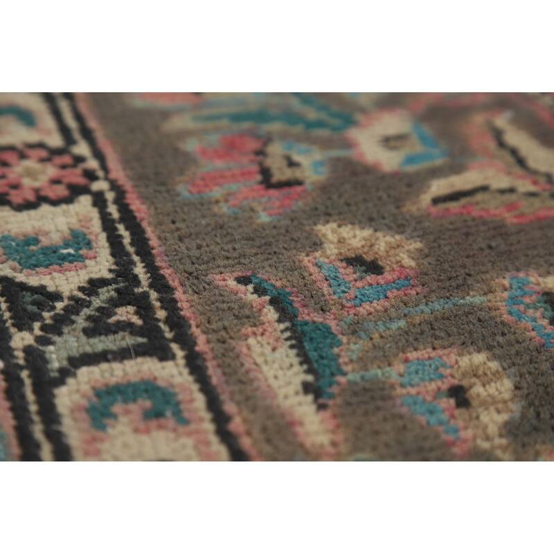 Pink Tabriz Persian Vintage Area Rug Hand-Knotted Wool Carpet - 6'6" x 10'4"