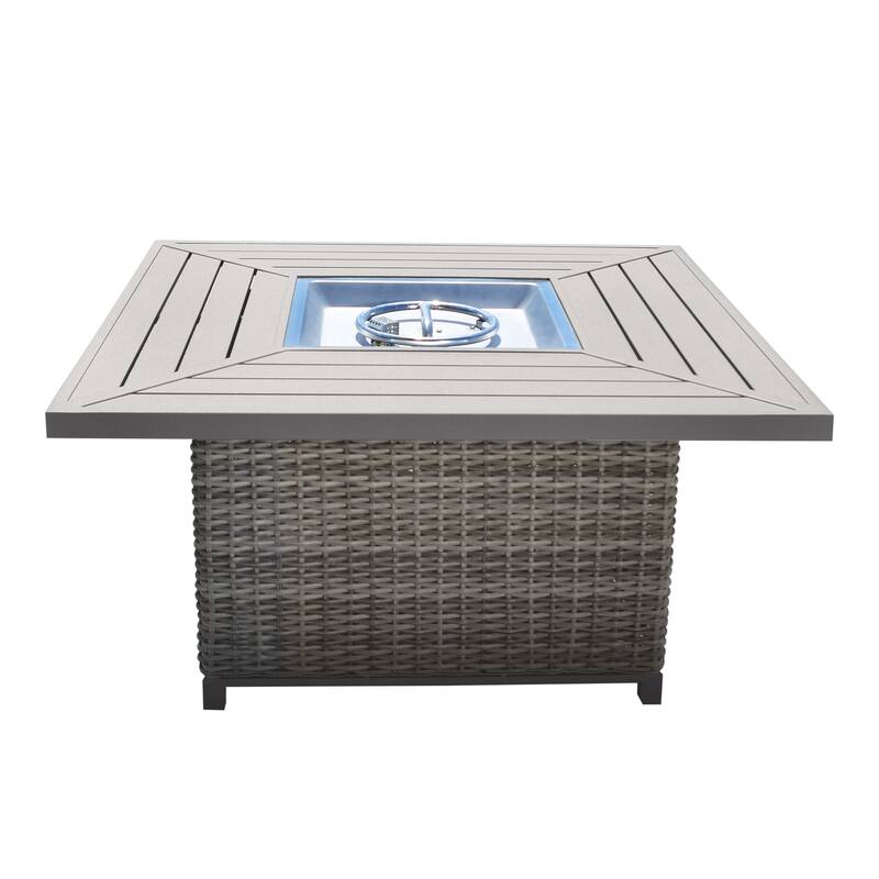 Abbyson Memphis Outdoor Fire Chat Table - Blue