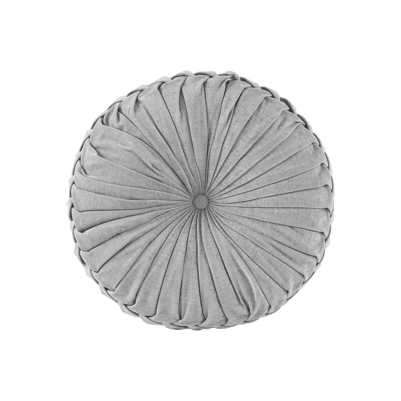 Lara Poly Chenille Round Floor Pillow Cushion by Intelligent Design