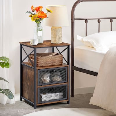 Nightstand, End Side Table with Storage Space and Door,Modern Nightstands for Living Room,Bedroom