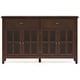 preview thumbnail 7 of 40, WYNDENHALL Stratford 60" Wide Solid Wood Transitional Large 4 Door Sideboard Buffet -  17"d x 60"w x 34"h