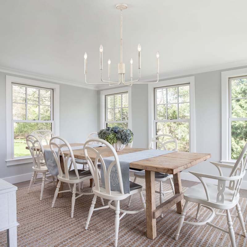 Modern 6-Light Simple Candle Chandelier for Kitchen Island, Living Room, Bedroom, Foyer