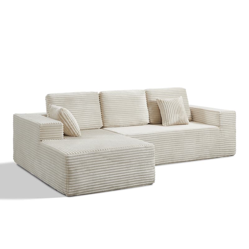 Oversized Loveseat Chaise Lounge Chair Indoor Comfy Deep Seat Sleeper Couch - 1 Set