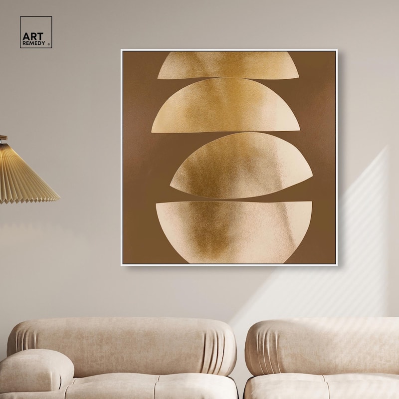 Golden Crescents II Canvas by Art Remedy