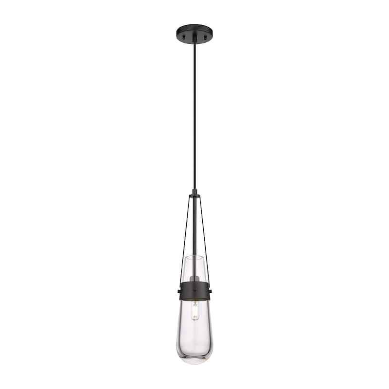 Innovations Lighting Milan - 1 Light 4" Cord Hung Pendant - Clear/Matte Black