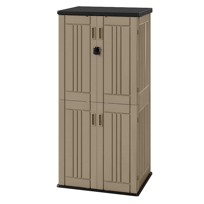 Outdoor Storage Shed with 4 Shelves - N/A