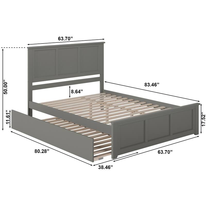 AFI Madison Platform Bed with Matching Footboard & Trundle