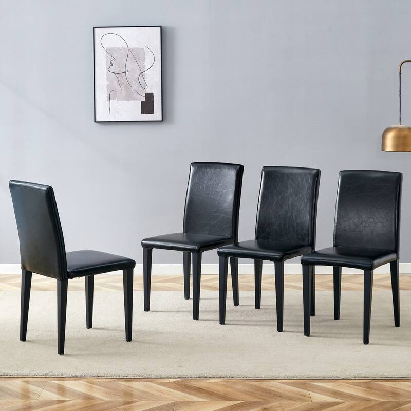 16" Modern Upholstered Dining Chair with Metal Legs, Set of 4