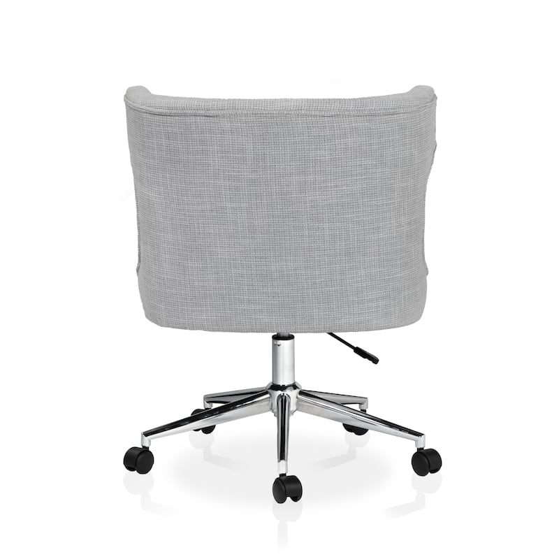 Milton Modern Grey Fabric Wingback Swivel Desk Chair by Furniture of America