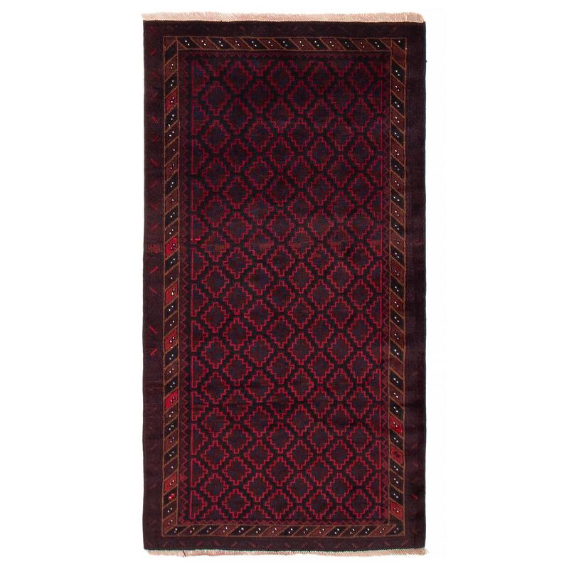 ECARPETGALLERY Hand-knotted Teimani Black, Red Wool Rug - 3'1 x 5'7 - Black/ Red - 3'1 x 5'7