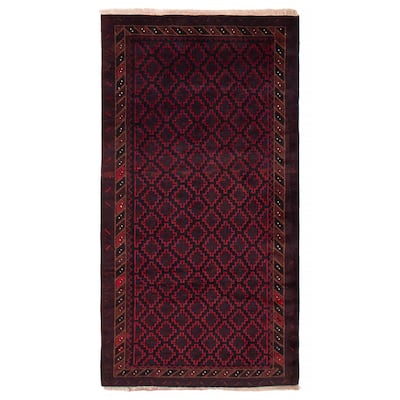 ECARPETGALLERY Hand-knotted Teimani Black, Red Wool Rug - 3'1 x 5'7