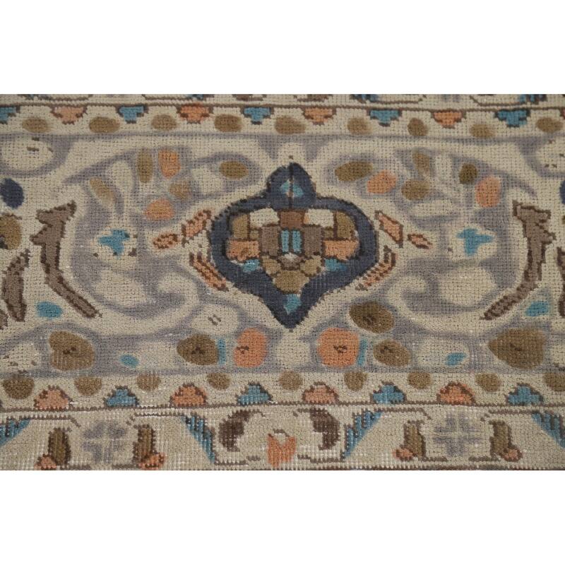Distressed Tabriz Vintage Persian Area Rug Handmade Wool Carpet - 9'9" x 12'6"