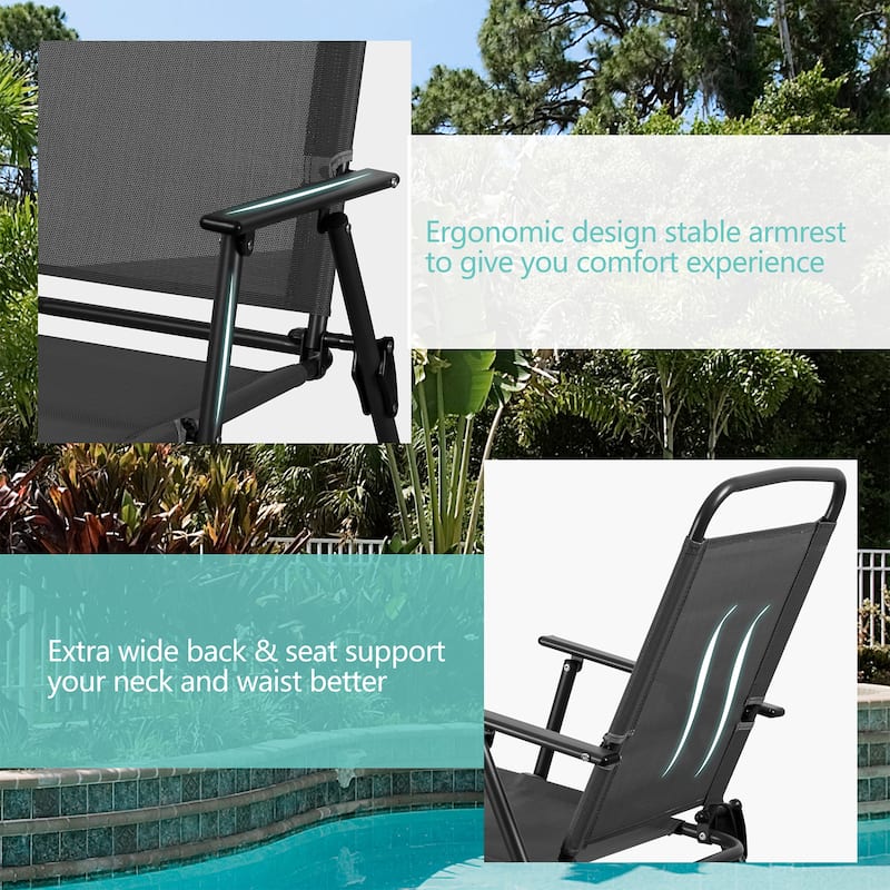 6-Piece Folding Patio Dining Set, Garden Patio Furniture Set with Umbrella