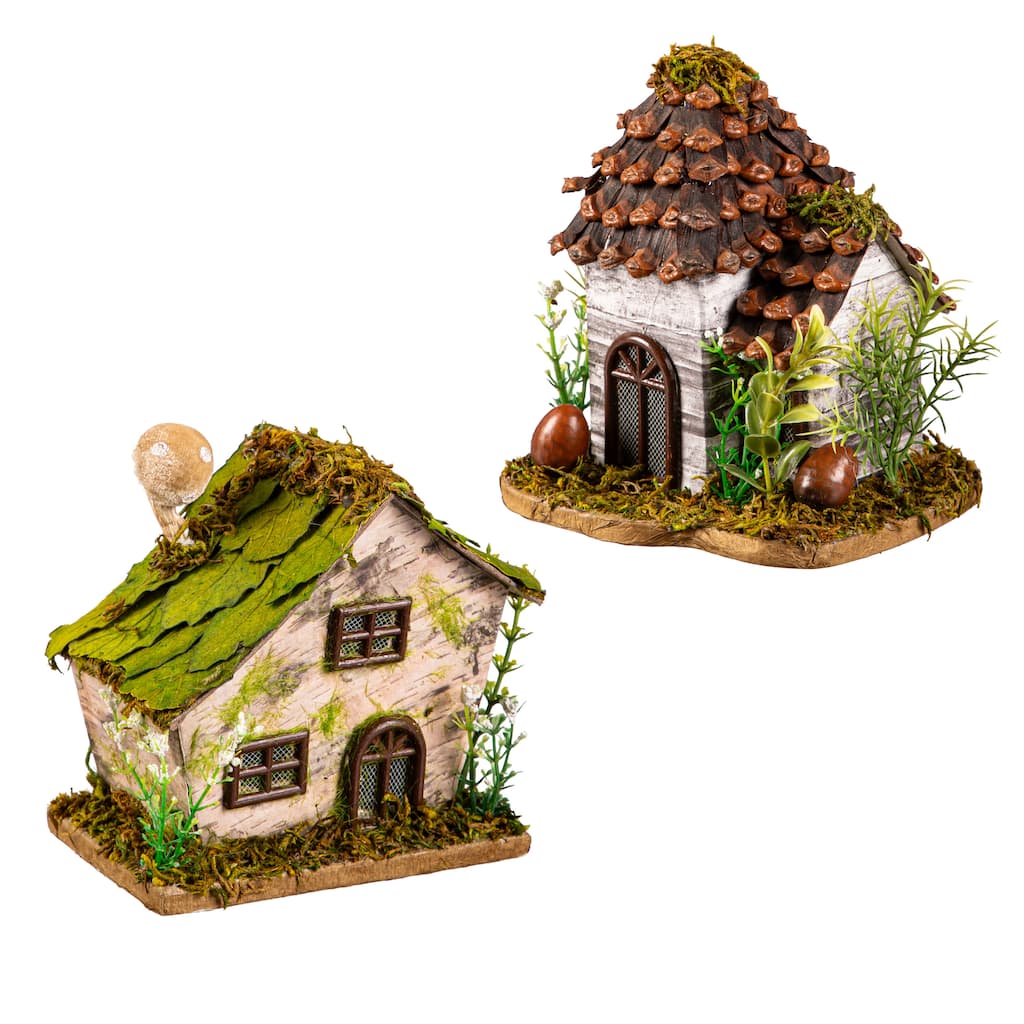 Woodland House Angled Roof, Set of 2