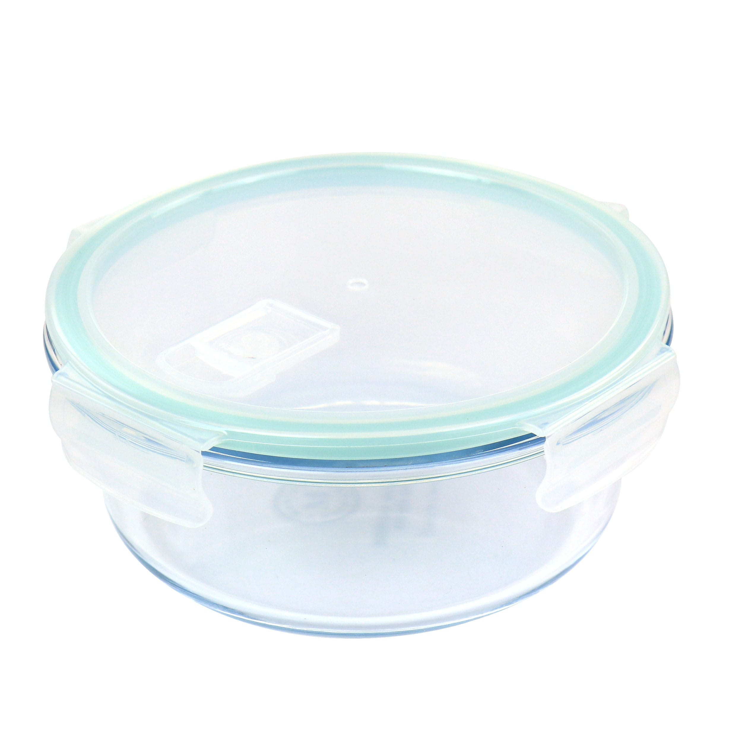 Home Basics Crystal 3 Piece Round Food Storage Containers with Locking Lids,  (18 oz), FOOD PREP