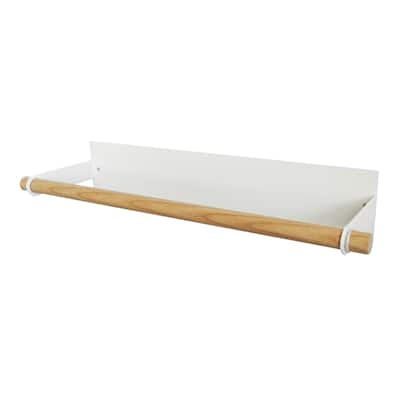 Yamazaki Home Magnetic Kitchen Towel Hanger - Two Sizes, Steel and Wood, Paper Towel, Holds 2 lbs