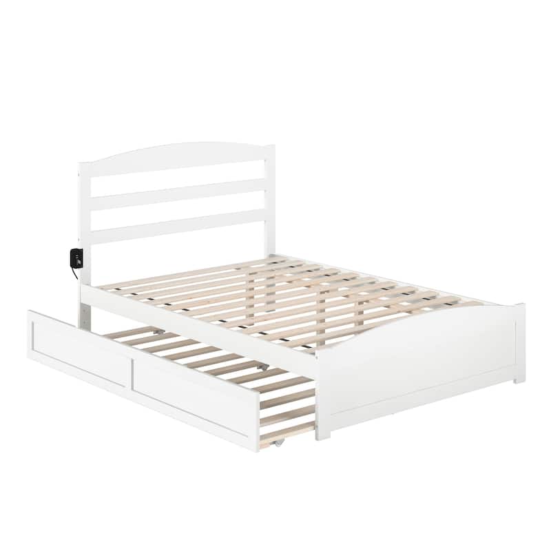 Warren Platform Bed with Footboard and Twin Trundle