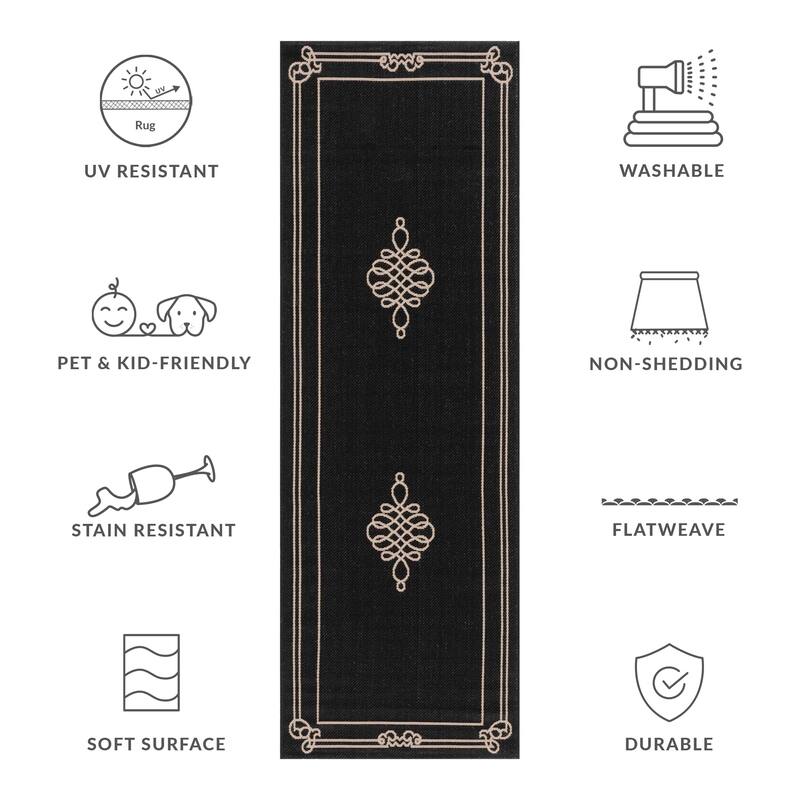 SAFAVIEH Courtyard Vasudha Indoor/ Outdoor Waterproof Patio Backyard Rug