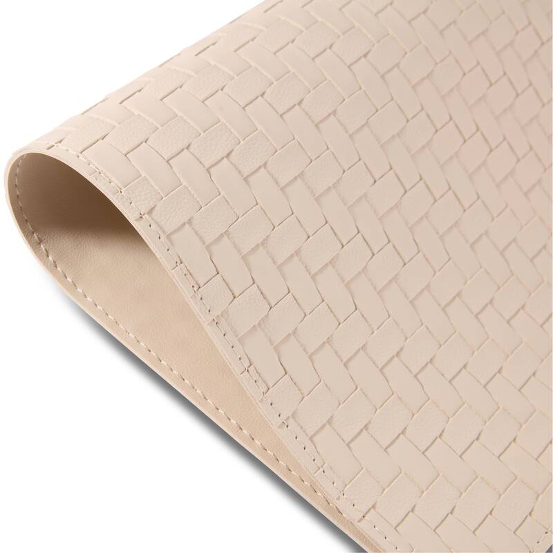 Dainty Home Lausanne Premium Vegan Leather Reversible 2 Pattern Rectangular Placemat Set Of 4