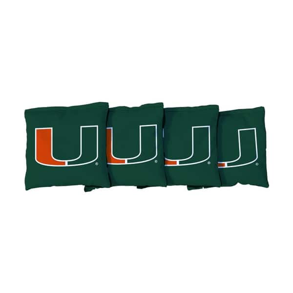 slide 2 of 3, Miami Hurricanes Green Cornhole Bags All-Weather Resin Filled