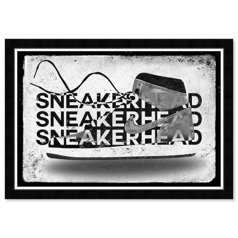 Wynwood Studio Canvas Fashion and Glam Sneakerhead Noir Black and Modern & Contemporary Wall Art Canvas Print
