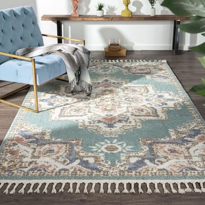 Luxe Weavers Indoor Southwestern Area Rug Boho Fringe Floor Cover