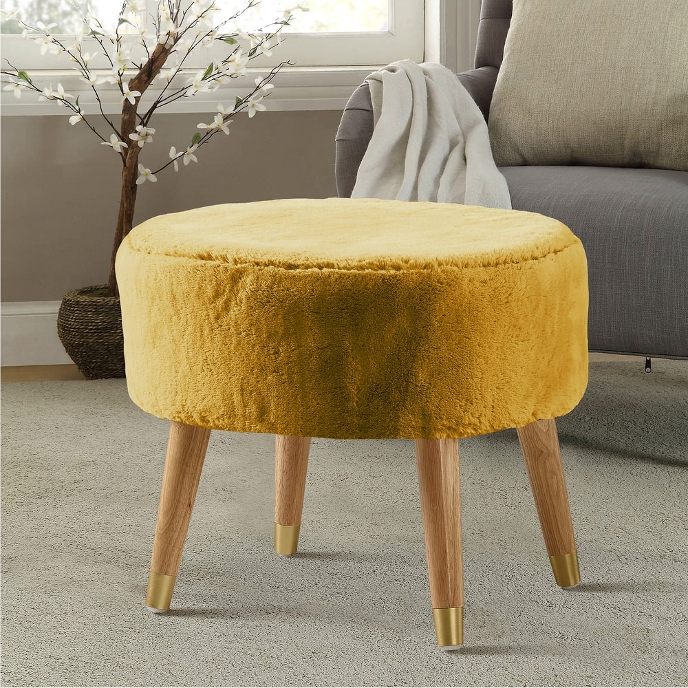Serenta Heavy FauxFur Oval Ottoman
