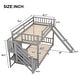 preview thumbnail 5 of 11, Twin over Twin Bunk Bed Wood Guardrail Bed with Convertible Slide and Storage Stairway Kids Teens