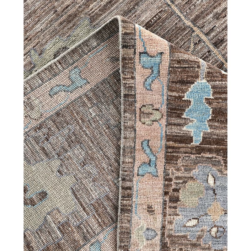 Oushak One-of-a-Kind Hand-Knotted Area Rug - Brown - 9' 11" x 13' 8"