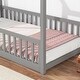 preview thumbnail 5 of 7, Twin House Bed with Fence, Wooden Montessori Floor Bed Frame for Kids