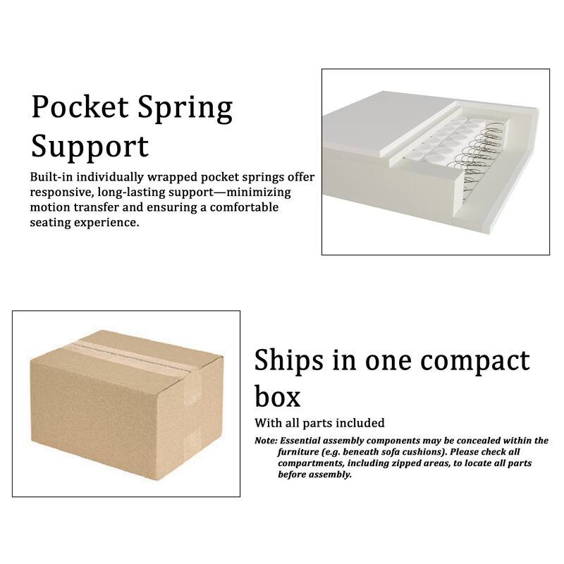 CraftPorch Mid Century Modern 2- Pieces Upholstered Living Room Set