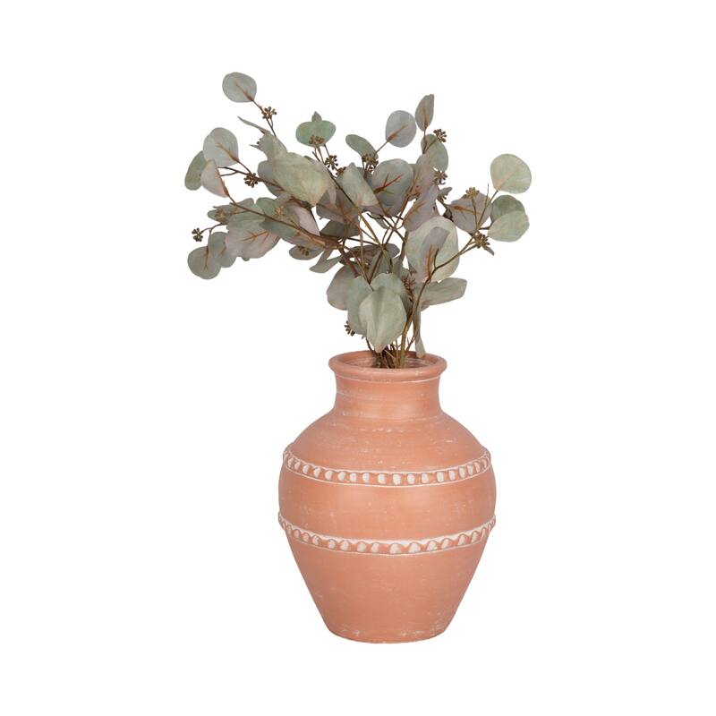 Pottery Terracotta Vase Artisan Style Traditional Classic Silhouette