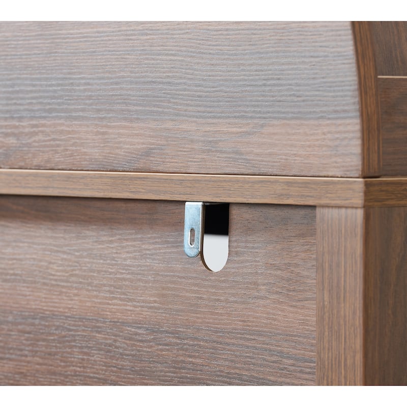 Wood Buffet Sideboard, Elegant Storage Cabinet with Arch Design, Accent Cabinet with Vintage Circular Handles