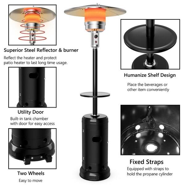 Shop Gymax Outdoor Patio Heater Propane Standing Lp Gas Steel W