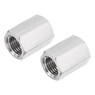 2pcs Hex Pipe Coupling Fitting Female Thread Nickel Plated Connector ...