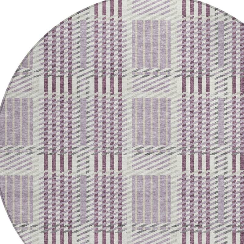 HomeRoots Plaid Transitional Rectangle Outdoor Rug