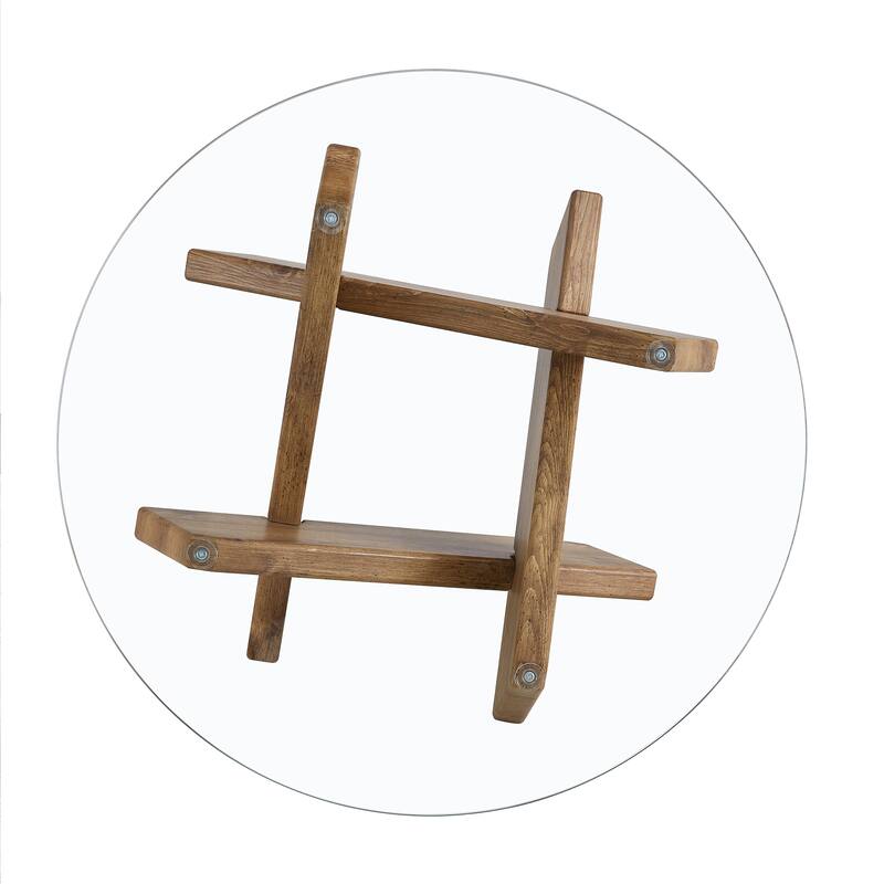 Circular glass coffee table