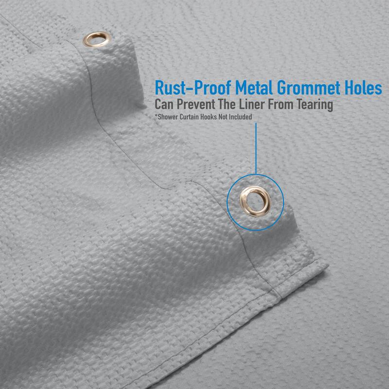 Bath Bliss Microfiber Soft Touch Seersucker Design Shower Curtain Liner