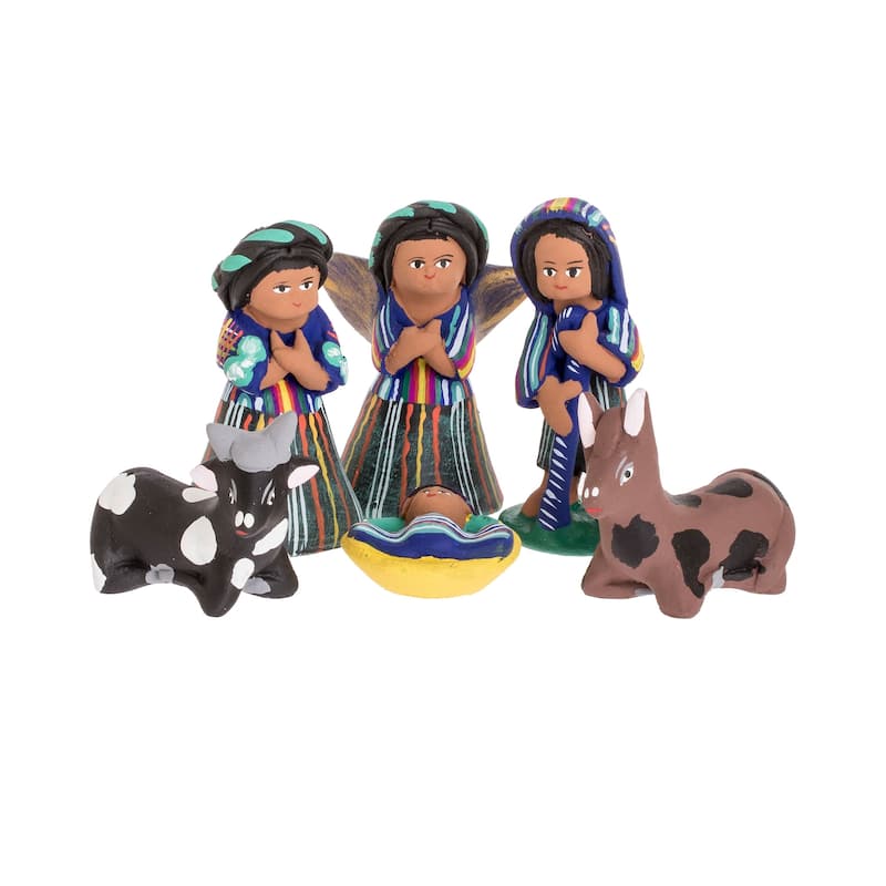 Novica Handmade Christmas In Santa Maria Ceramic Nativity Scene (12 Pieces)