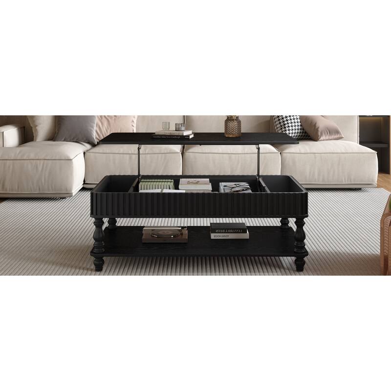 GDF Studio - Modern Wooden Lift-Top Coffee Table with Storage