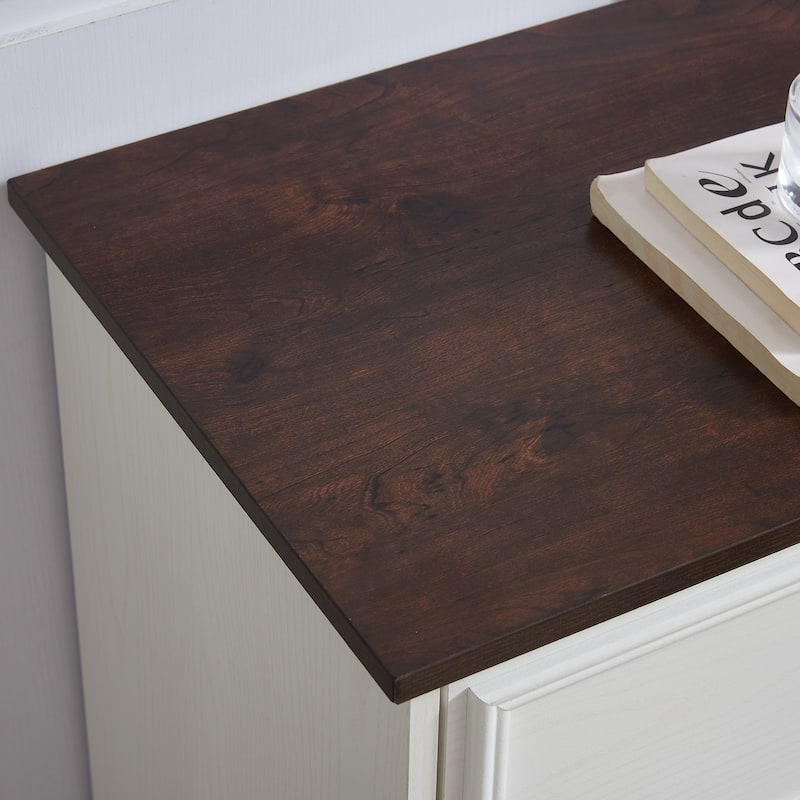 Bedroom Double Dresser, Multi-functiona Wood Storage Cabinet, Accent Cabinet with 6 Storage Drawers and Metal Handles