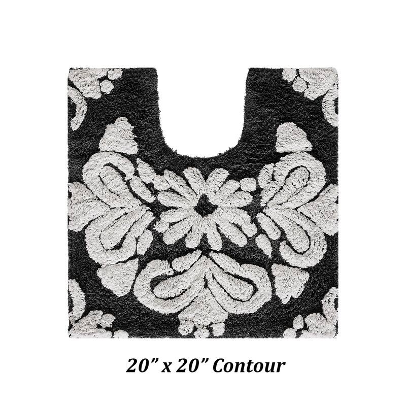 Better Trends 100% Cotton Soft & Super Absorbent Bathroom Rugs - Medallion Collection Non-Skid Latex Machine Washable Bath Mats