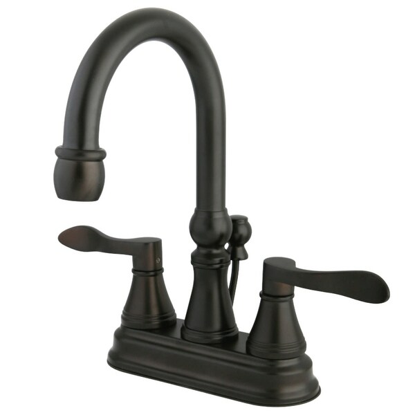 Kingston Brass KS261.DFL Nufrench 1.2 GPM Centerset Bathroom Faucet with Pop-Up Drain Assembly and Metal Handles